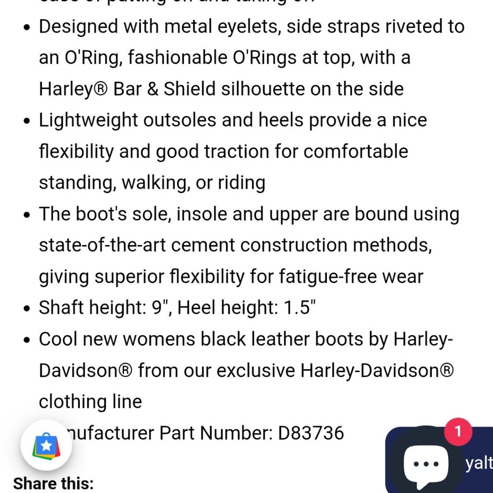 Harley Davidson Eda boots size 9 - Picture 6 of 16